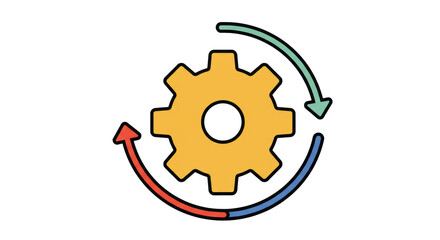 Isolated Gear with Arrows