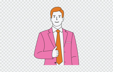 Businessman vector art Isolated on transparent background and editable stroke
