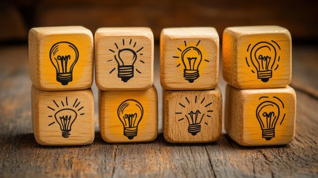 Innovative ideas for team collaboration using wooden icon blocks creative workspace visual inspiration