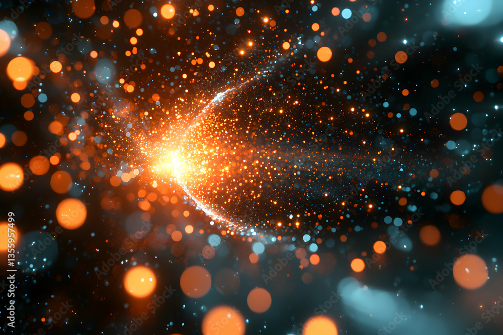 Poster abstract image featuring bright particles. great for digital art or futuristic themes. perfect for c