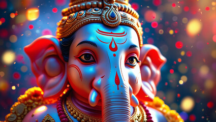 hindu god ganesha idol theme photo