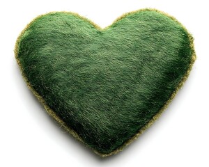 Green heartshaped plush pillow.