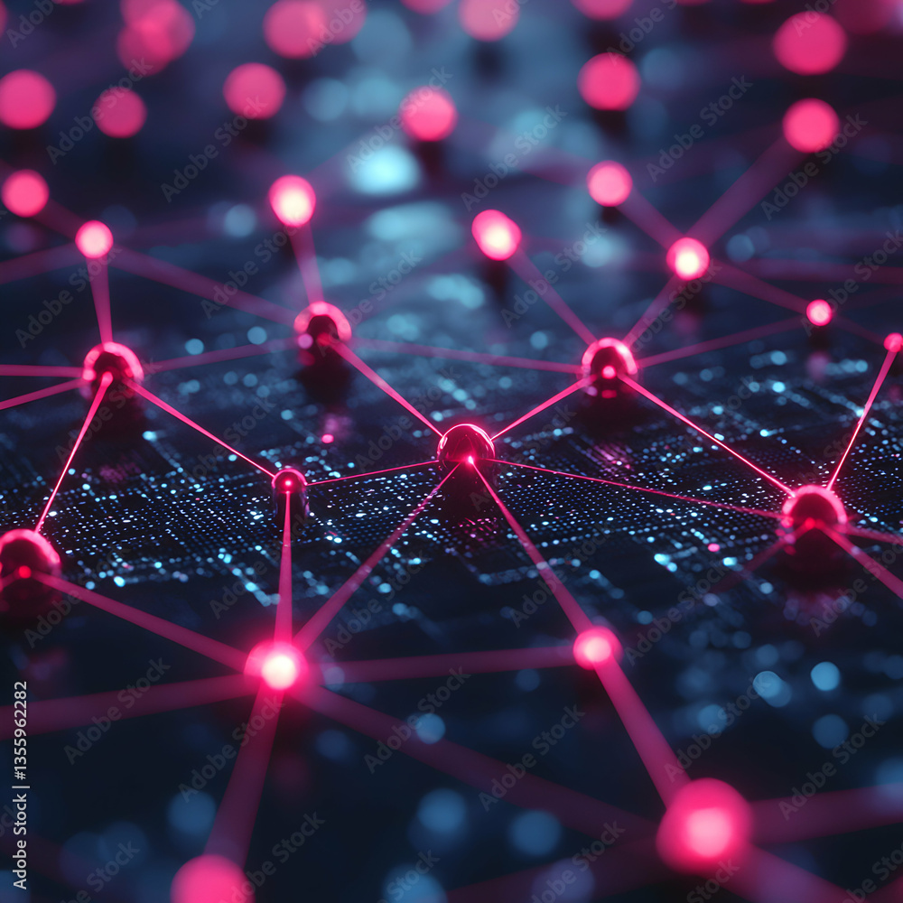 Poster a network visualization of data connections. suitable for presentations on technology data transfer 