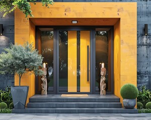 Craftsman-Inspired Building with a Unique Wall Veneer and Wooden Finish