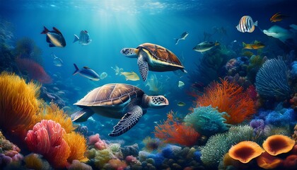 Obraz premium coral reef and fish