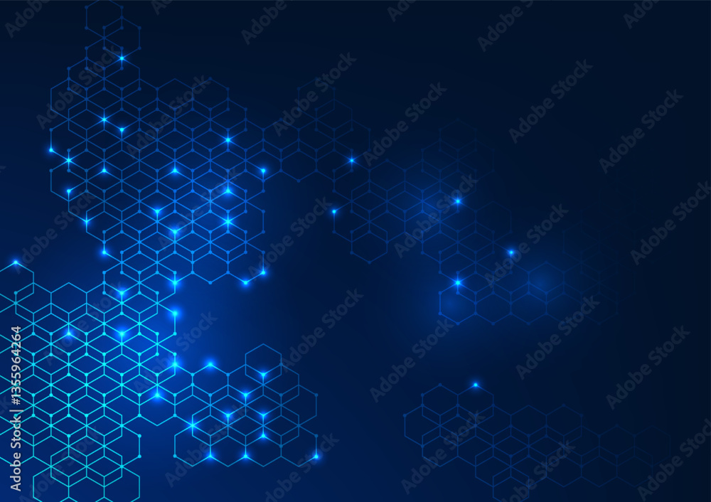 Poster abstract background, hexagon geometric shapes overlapping each other to create a modern pattern. sui