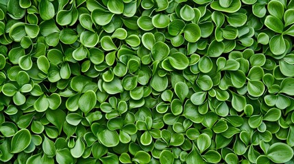 Dense Green Foliage Leaves with Shine and Vibrant Natural Colors