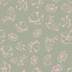 Neutral Colour Abstract Floral Seamless Pattern Design