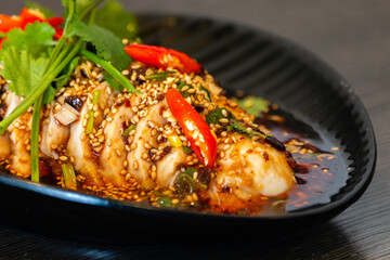 grilled chicken breast with red pepper 