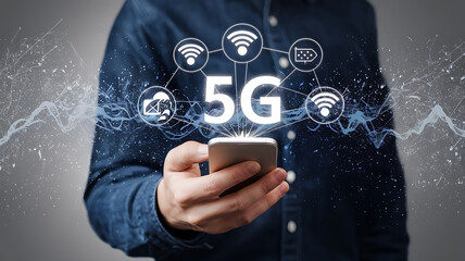 5G technology mobile connectivity and future network Wireless communication concept