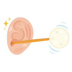 耳掃除される耳のイラスト
