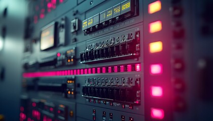 Server Room Control Panel Closeup.