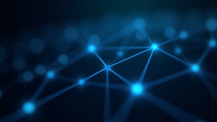 Abstract Network Connection, Blue Background