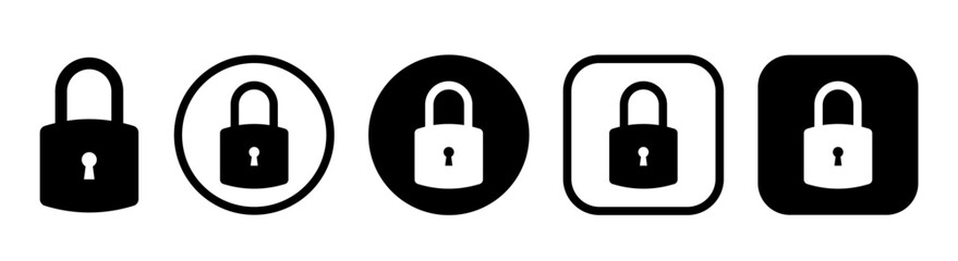 Lock icons set. Locked and unlocked lock icon. Vector illustration.