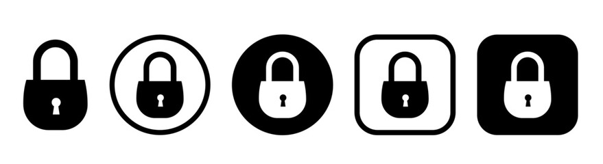 Lock icons set. Locked and unlocked lock icon. Vector illustration.