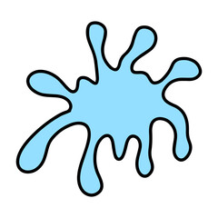 Kawaii handrawn water drop,splash isolated on white background, Water drops,