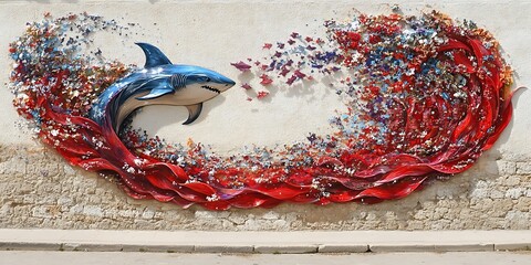 Shark Mosaic Wall Art.