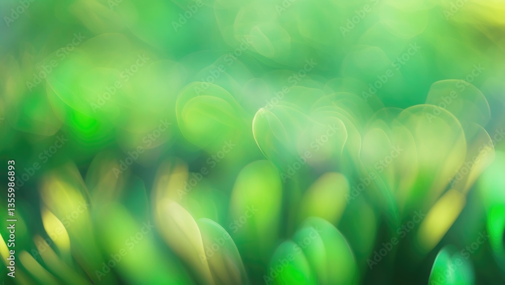Poster abstract blur green color for background, blurred and defocused effect spring theme for design backd
