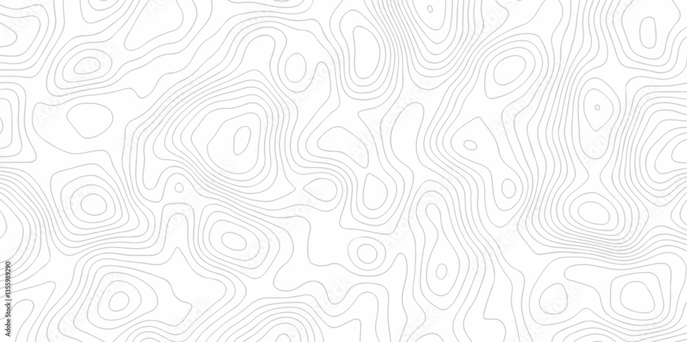 Poster white topo contour map on white background, topographic contour lines. seamless pattern with lines t