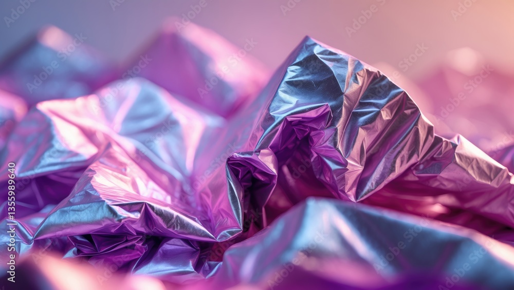 Poster abstract background featuring crumpled paper in gradient. bright colors.