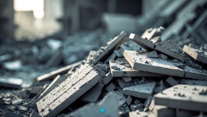 background of a stack of broken concrete