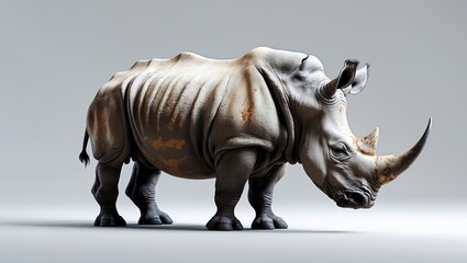 Obraz premium Rhino from Africa isolated on a white background