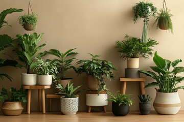 An image of a room with various plants in different pots and planters