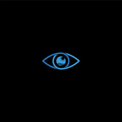 Eye sea logo icon isolated on dark background
