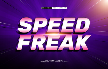 speed freak editable text effect with a fast and speed text effect