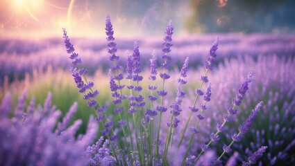 Branches of blooming lavender. Suitable for use as a background.
