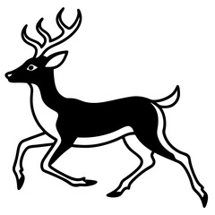 Fototapeta premium Deer silhouette vector on white background