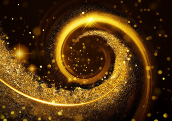 渦を巻き舞う金粉