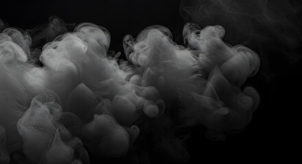 Dramatic swirling smoke on a dark background creating a mysterious and atmospheric effect