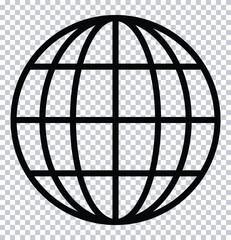 World Wide icon sign vector. world map line icon. World icon - vector.