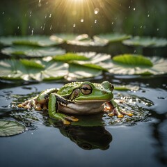 Obraz premium frog in the pond