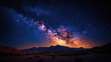 Fototapeta premium Desert Milky Way night sky landscape astrophotography