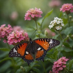 Obraz premium monarch butterfly on pink flower