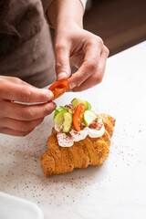 croissant making in french bakery