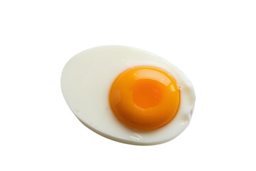 soft boiled egg, yolk, white background, isolated, no background