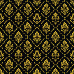 Elegant Seamless Damask Pattern – Vintage Ornamental Floral Background for Luxury Design and Home Decor