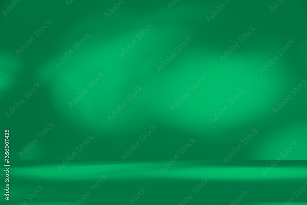 Poster wall interior background, studio and backdrops show products. with leaf shadow from window color gre