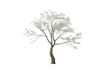Obraz premium bare tree, white branches, white background, isolated, no background