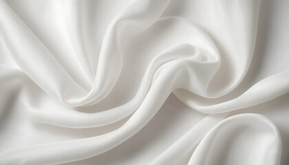 Obraz premium Elegant White Silk Fabric Flowing with Soft Light and Gentle Folds