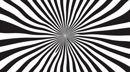 Abstract black and white radiating lines background.