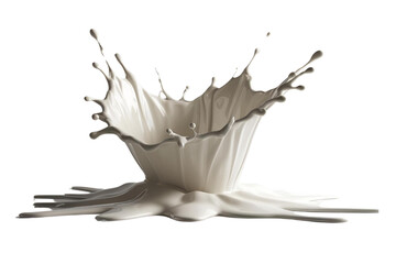 milk splash, crown shape, white background, isolated, no background