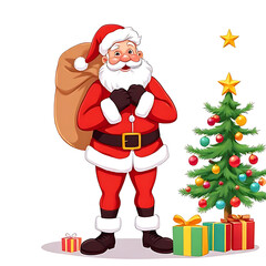 Fototapeta premium santa claus with gifts