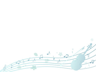 シンプルなバイオリンと音符のフレーム