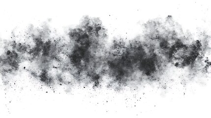 Abstract black dust cloud on white.