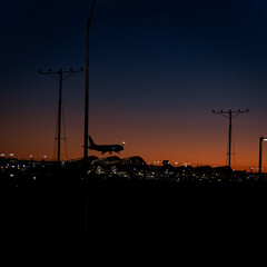 night view of the airport