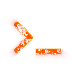 Burning icon terminal on transparent background. Looks like burnt paper